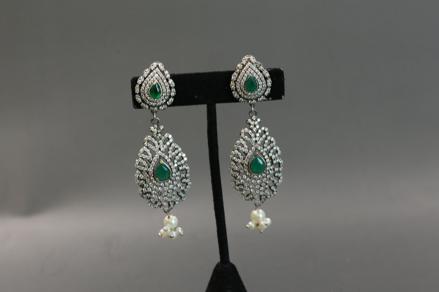 Chandini Oxidized CZ Earrings - Style 3