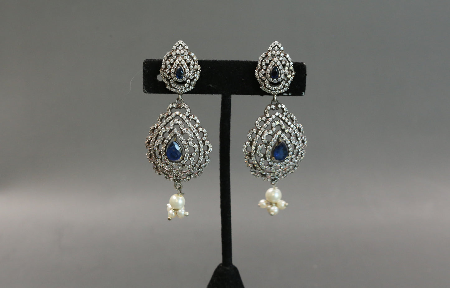 Chandini Oxidized CZ Earrings - Style 2