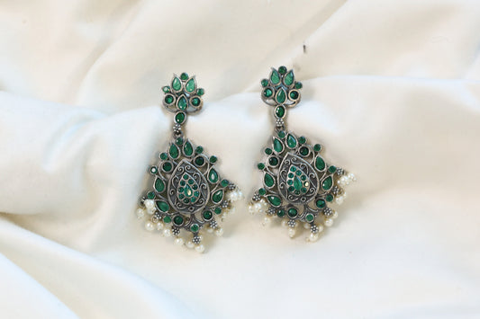 Chandini Oxidized CZ Earrings - Style 1