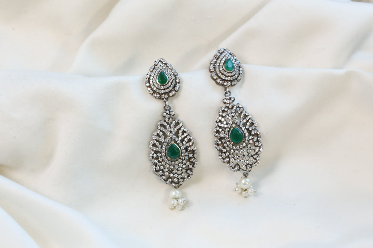 Chandini Oxidized CZ Earrings - Style 3