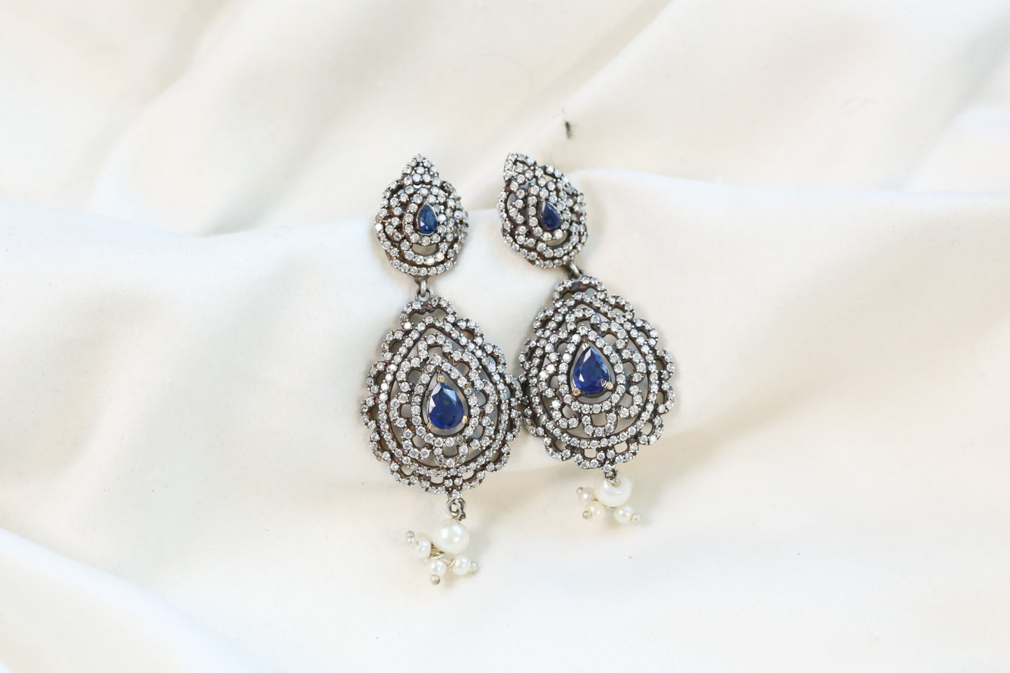 Chandini Oxidized CZ Earrings - Style 2