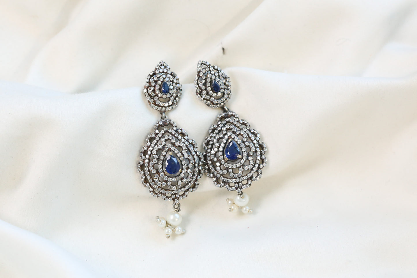 Chandini Oxidized CZ Earrings - Style 2