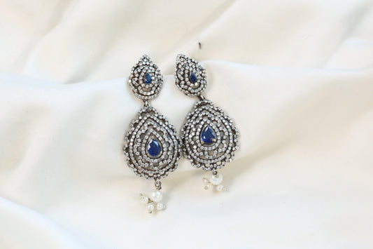 Chandini Oxidized CZ Earrings - Style 2
