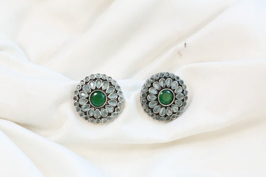 Mint Green Oxidized Studs