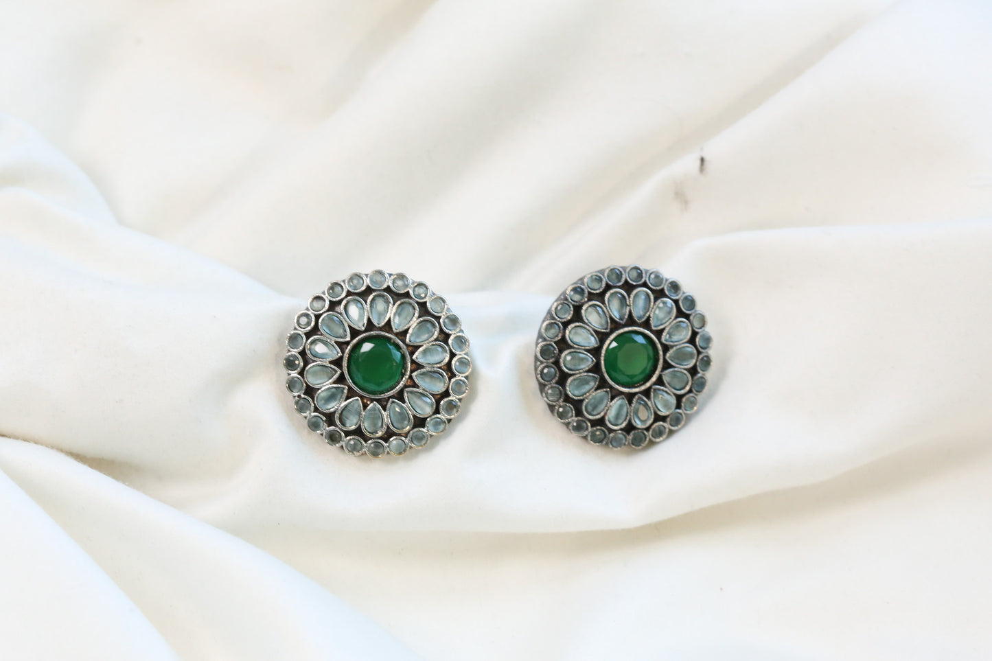 Mint Green Oxidized Studs