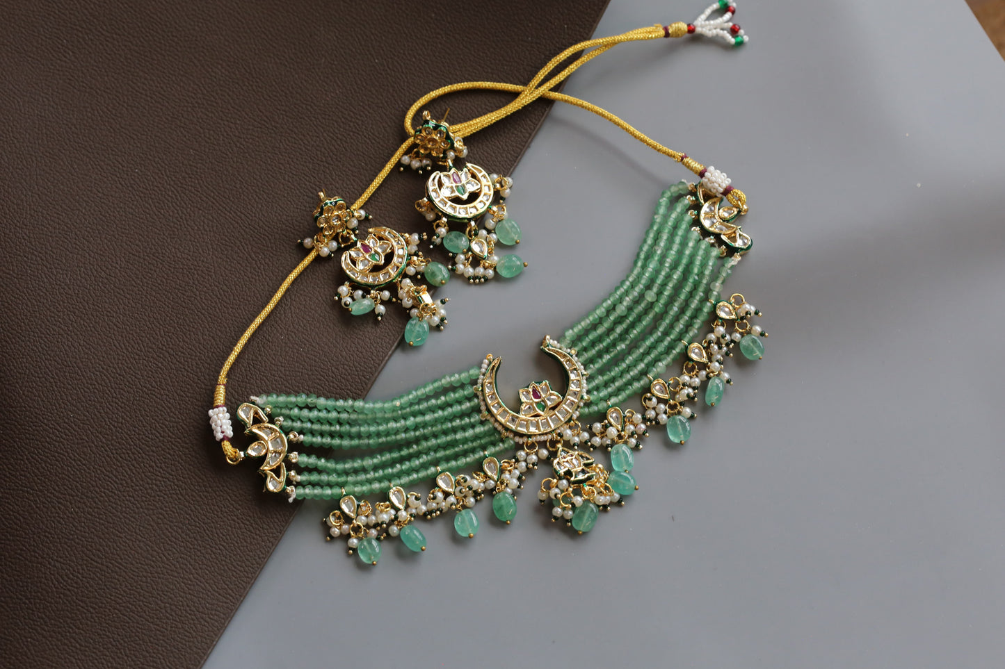Chandrika Jadau Choker Necklace Set - Style 4