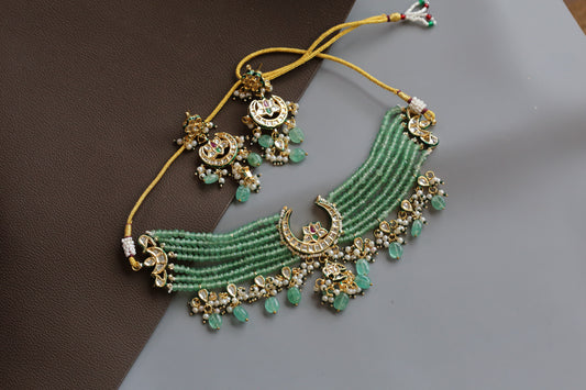 Chandrika Jadau Choker Necklace Set - Style 4