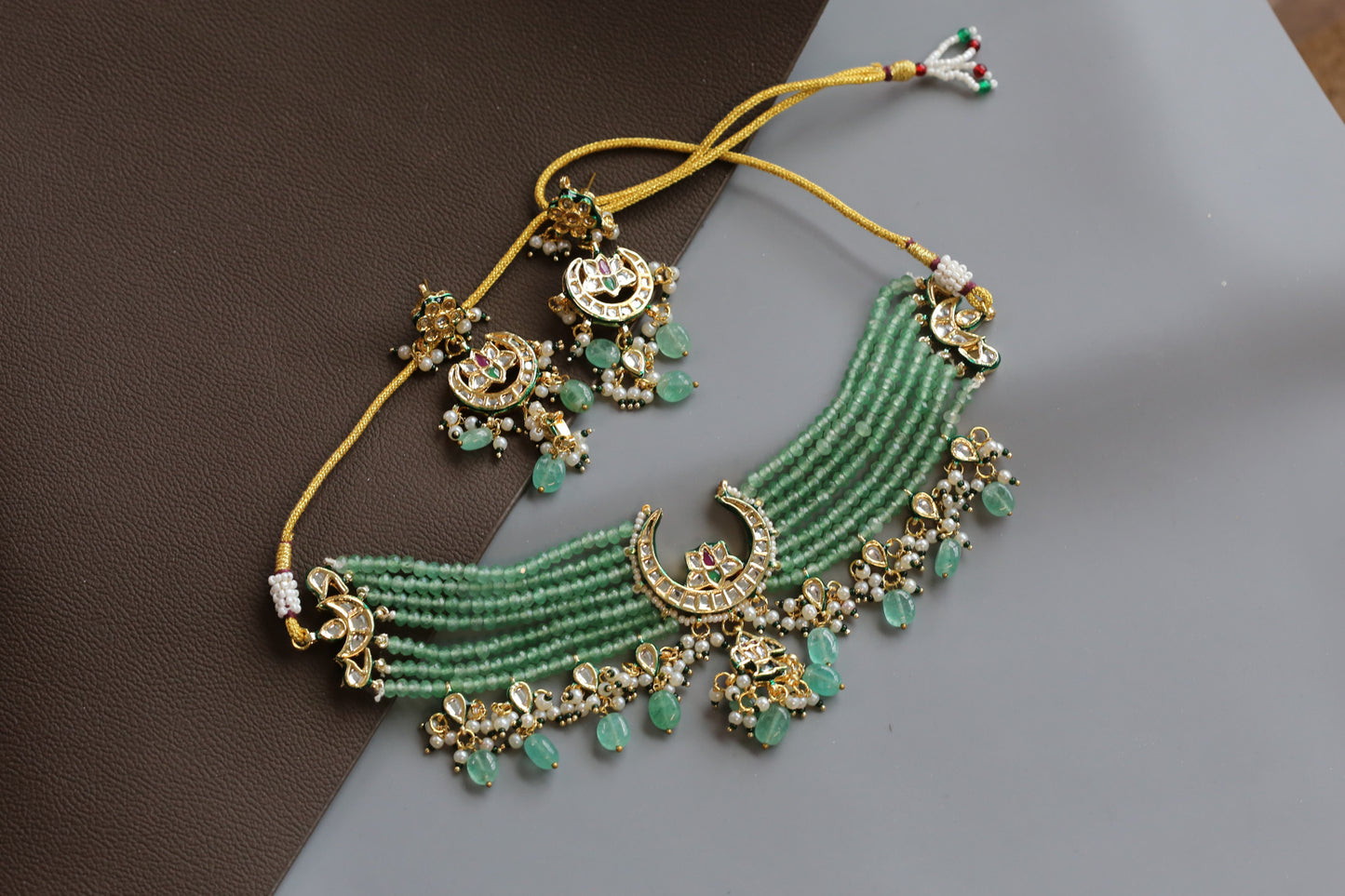 Chandrika Jadau Choker Necklace Set - Style 4