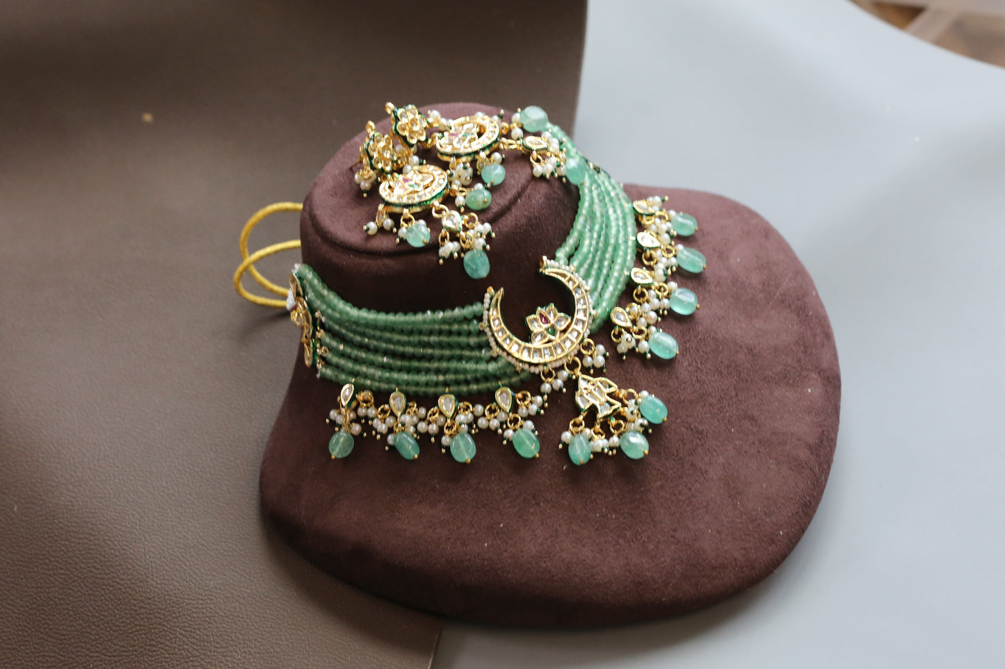 Chandrika Jadau Choker Necklace Set - Style 4