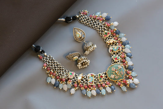 Designer Dual Tone Kundan Fusion Set