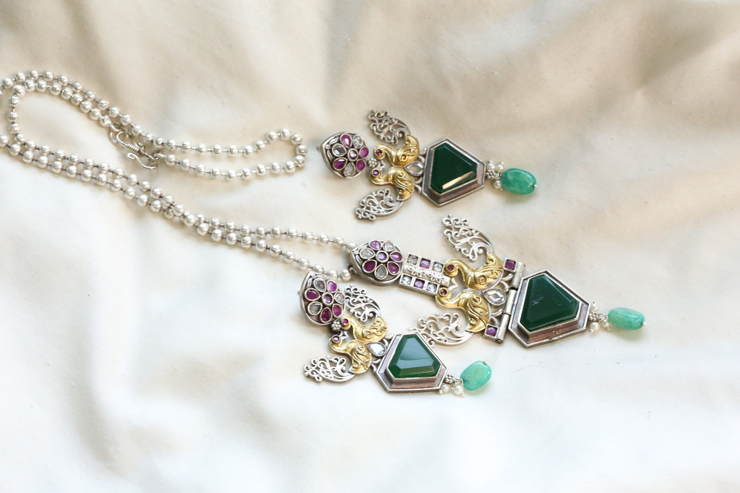 Dhara Dual Tone Doublet Set- Green
