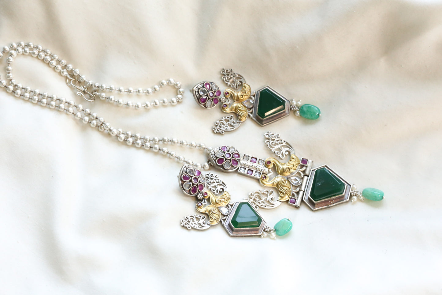 Dhara Dual Tone Doublet Set- Green