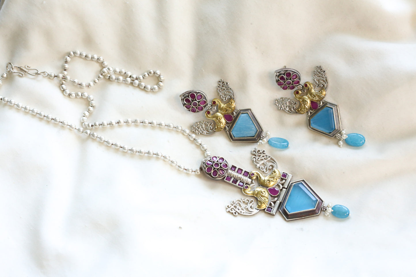 Dhara Dual Tone Doublet Set- Blue