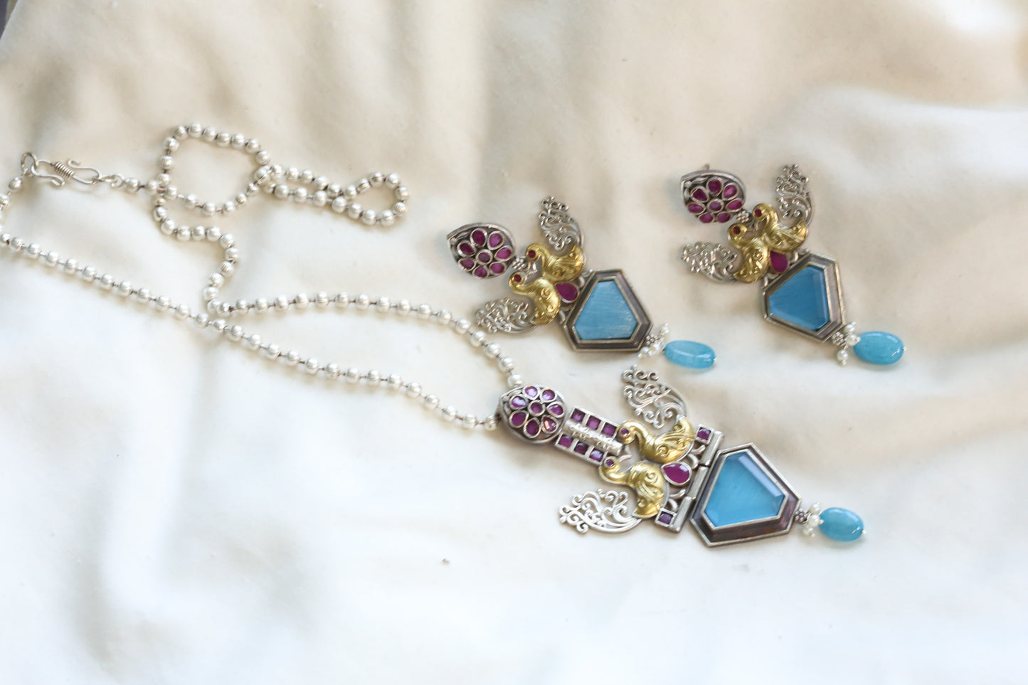 Dhara Dual Tone Doublet Set- Blue