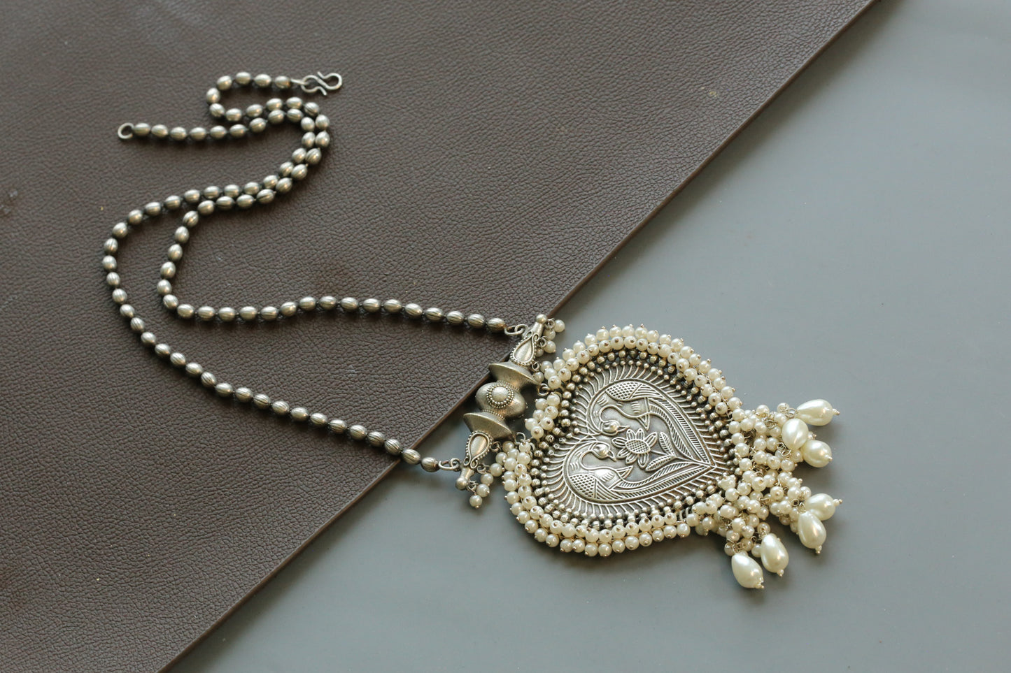 Dhara Oxidized Pendant Necklace