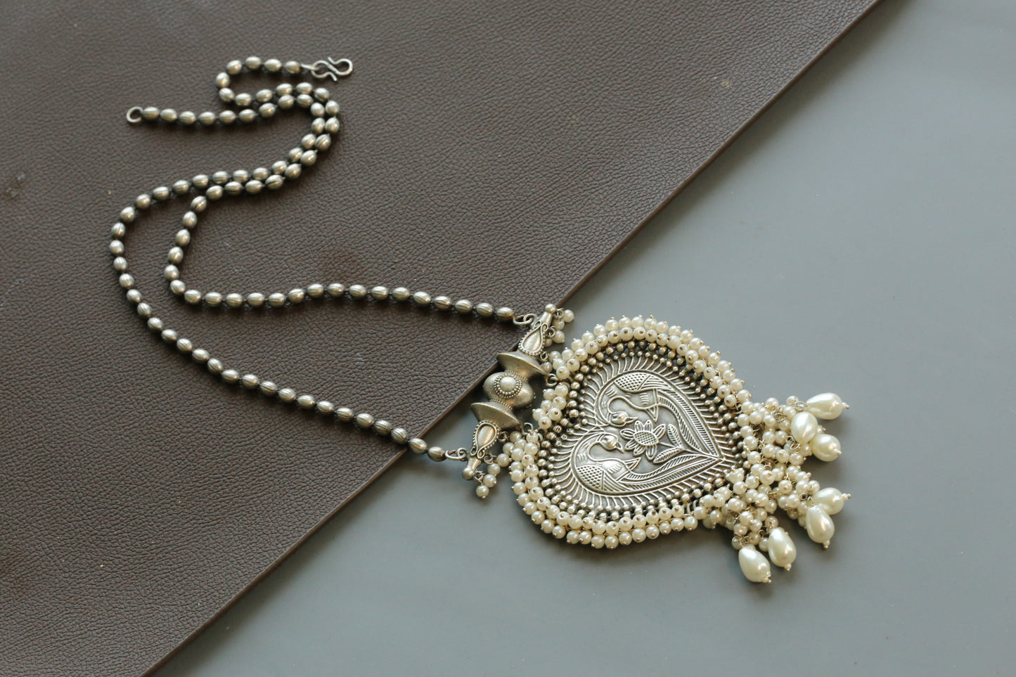 Dhara Oxidized Pendant Necklace