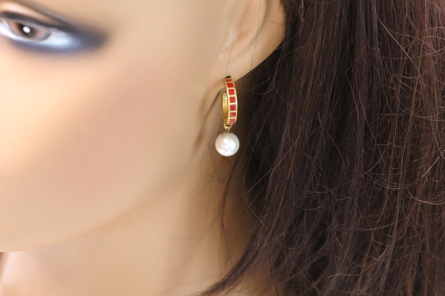 Suhana Small Vintage Gold Jadau Hoops