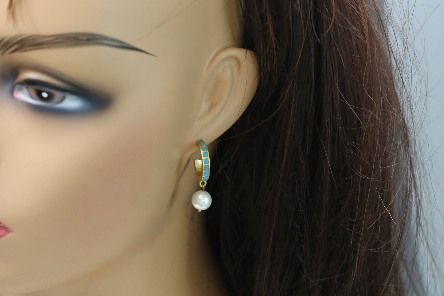 Suhana Small Vintage Gold Jadau Hoops