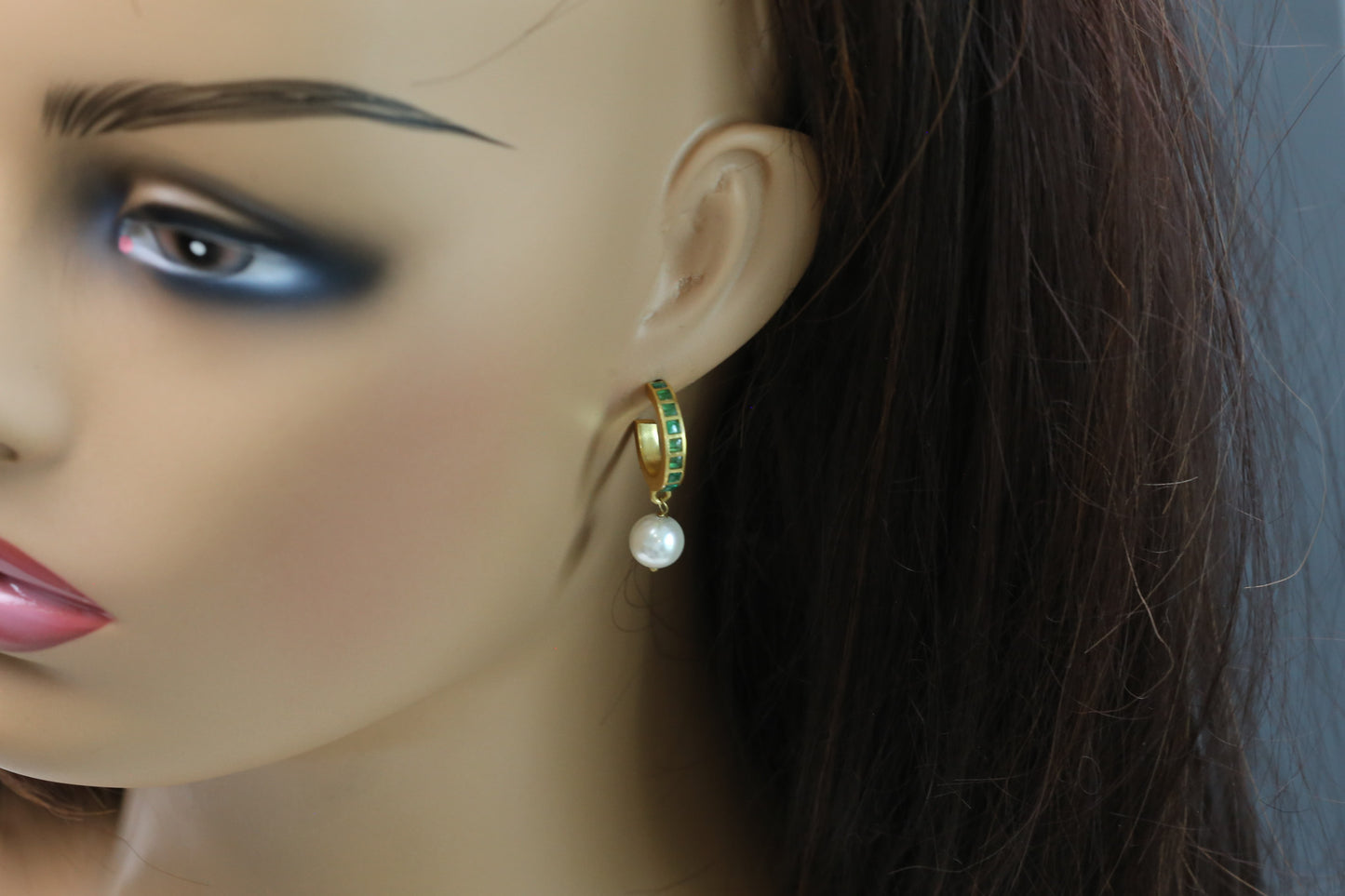 Suhana Small Vintage Gold Jadau Hoops