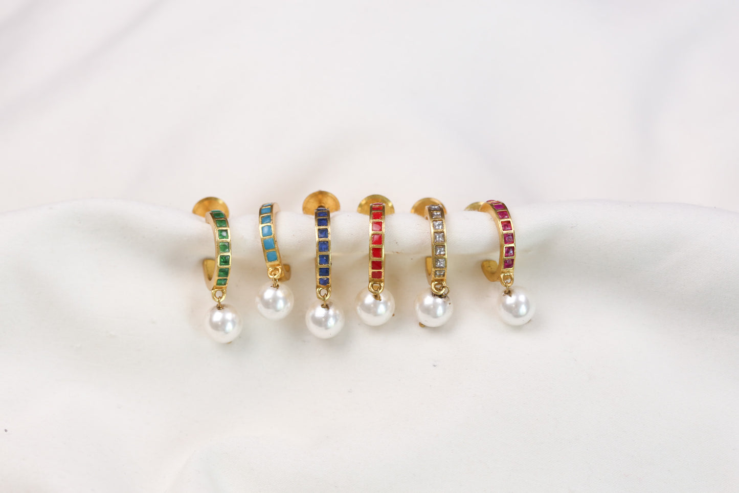 Suhana Small Vintage Gold Jadau Hoops