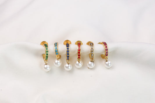 Suhana Small Vintage Gold Jadau Hoops