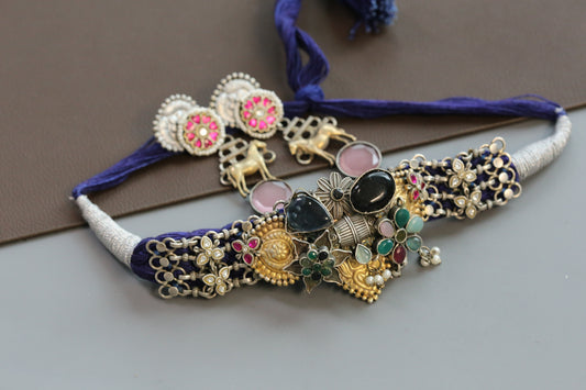 Fusion Thread Necklace - Blue