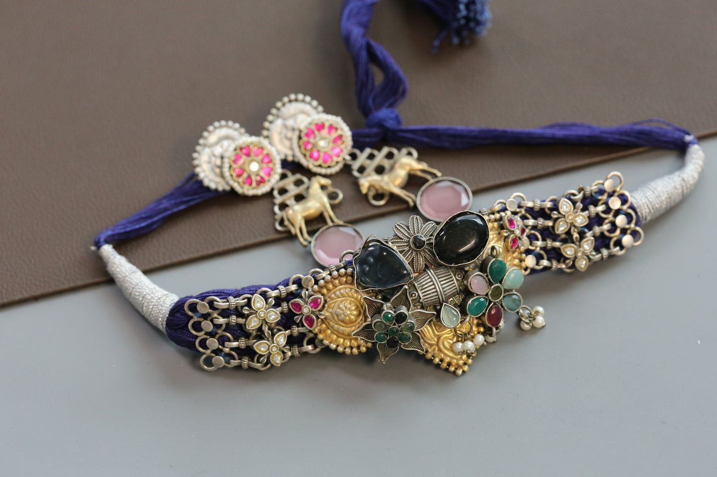 Fusion Thread Necklace - Blue