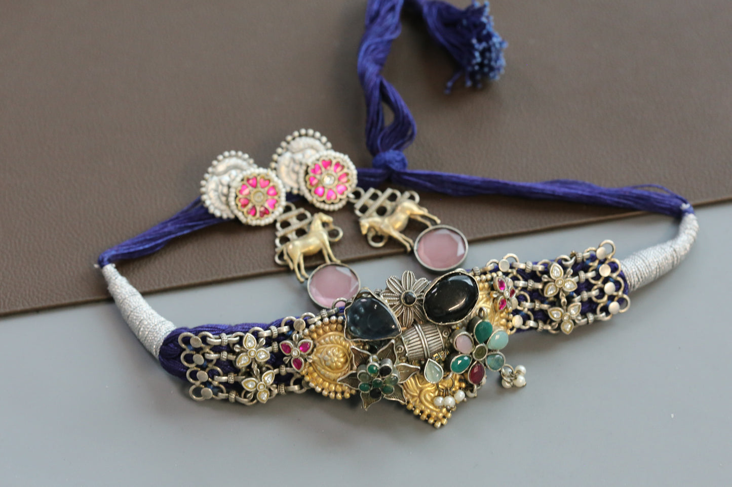 Fusion Thread Necklace - Blue