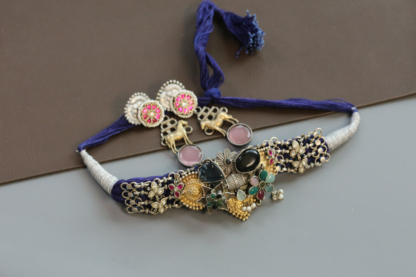 Fusion Thread Necklace - Blue