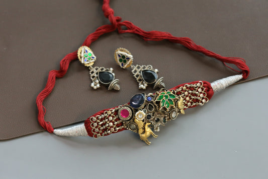 Fusion Thread Necklace - Maroon