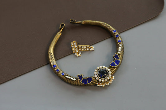 Vintage Look Rubina Hasli Necklace Set - Blue
