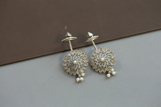 Peach Oxidized Earrings