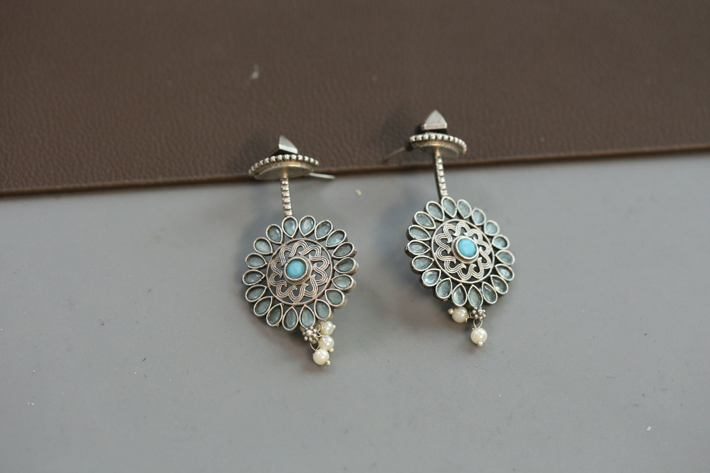 Mint Oxidized Earrings