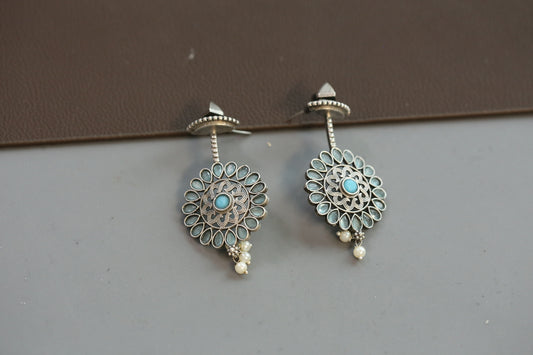 Mint Oxidized Earrings