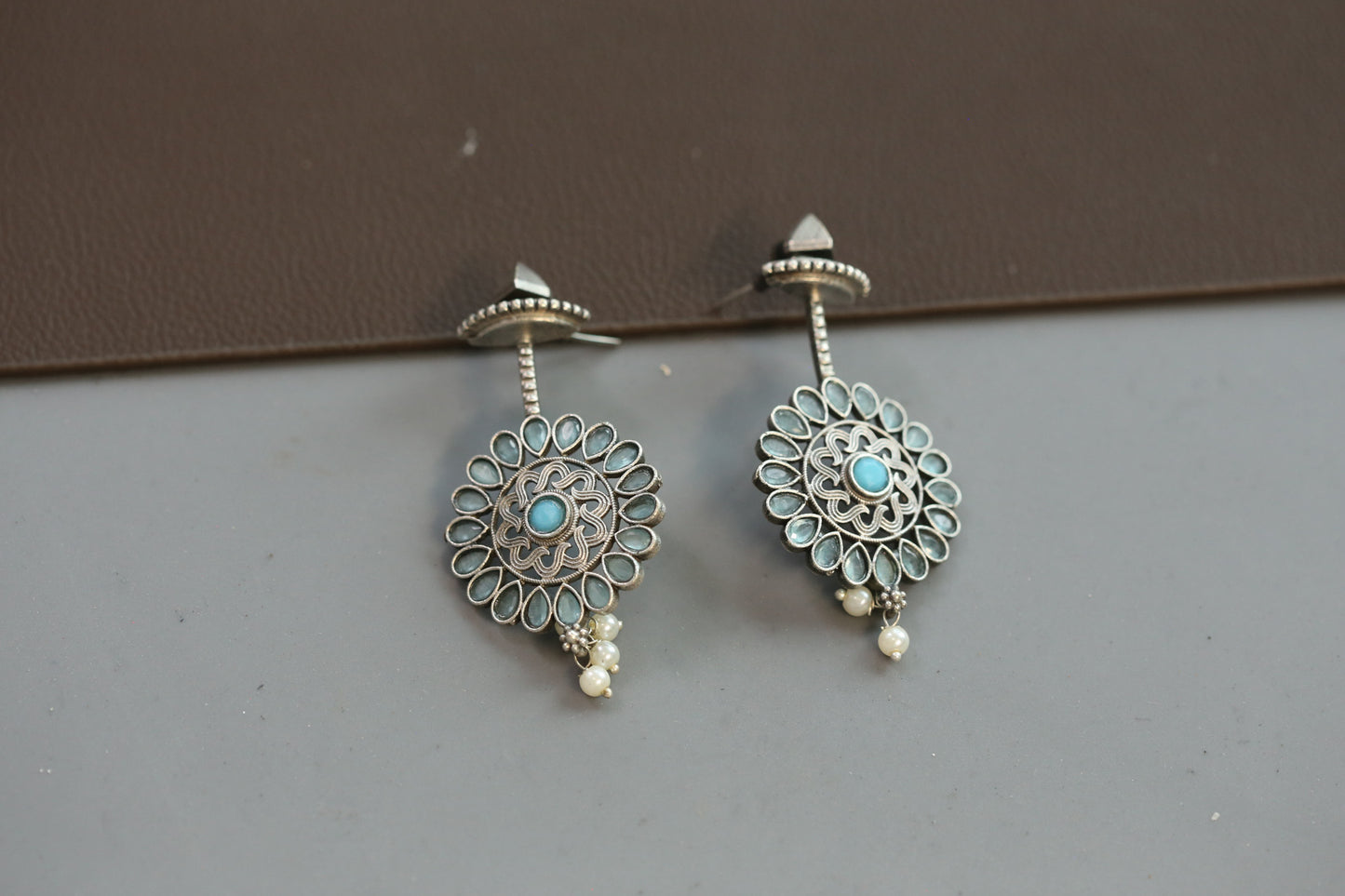 Mint Oxidized Earrings