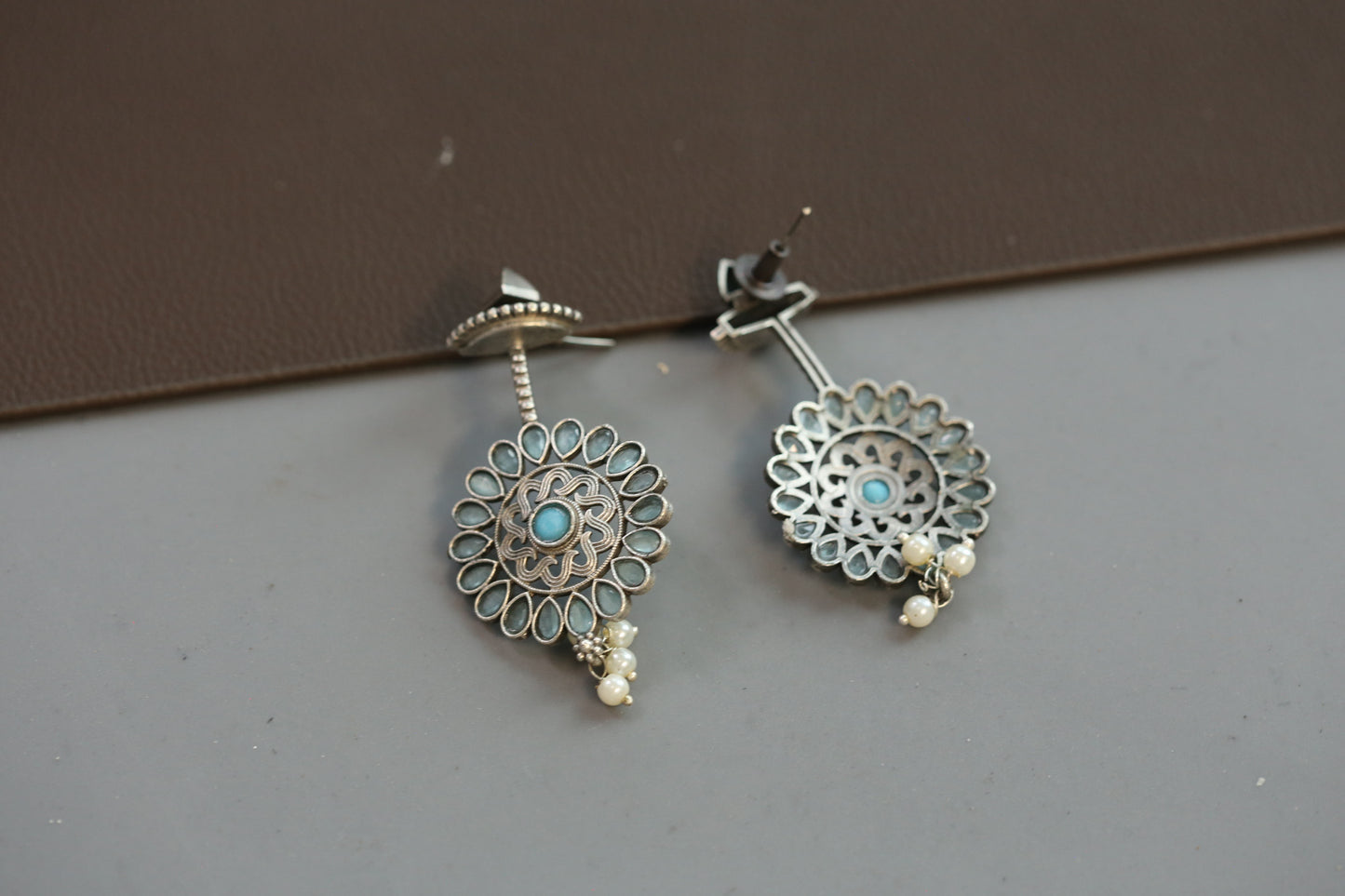 Mint Oxidized Earrings