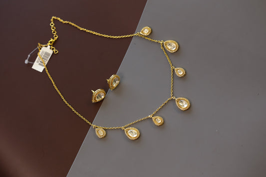 Dainty Polki Pendant Set