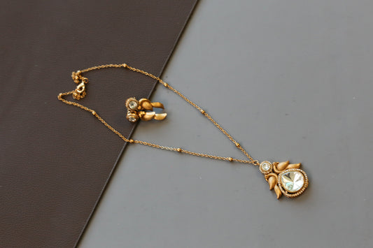 Dainty Pota Doublet Pendant Set - Clear