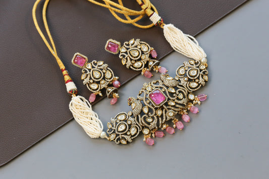 Mehndi Polish Pink Pota Choker Set