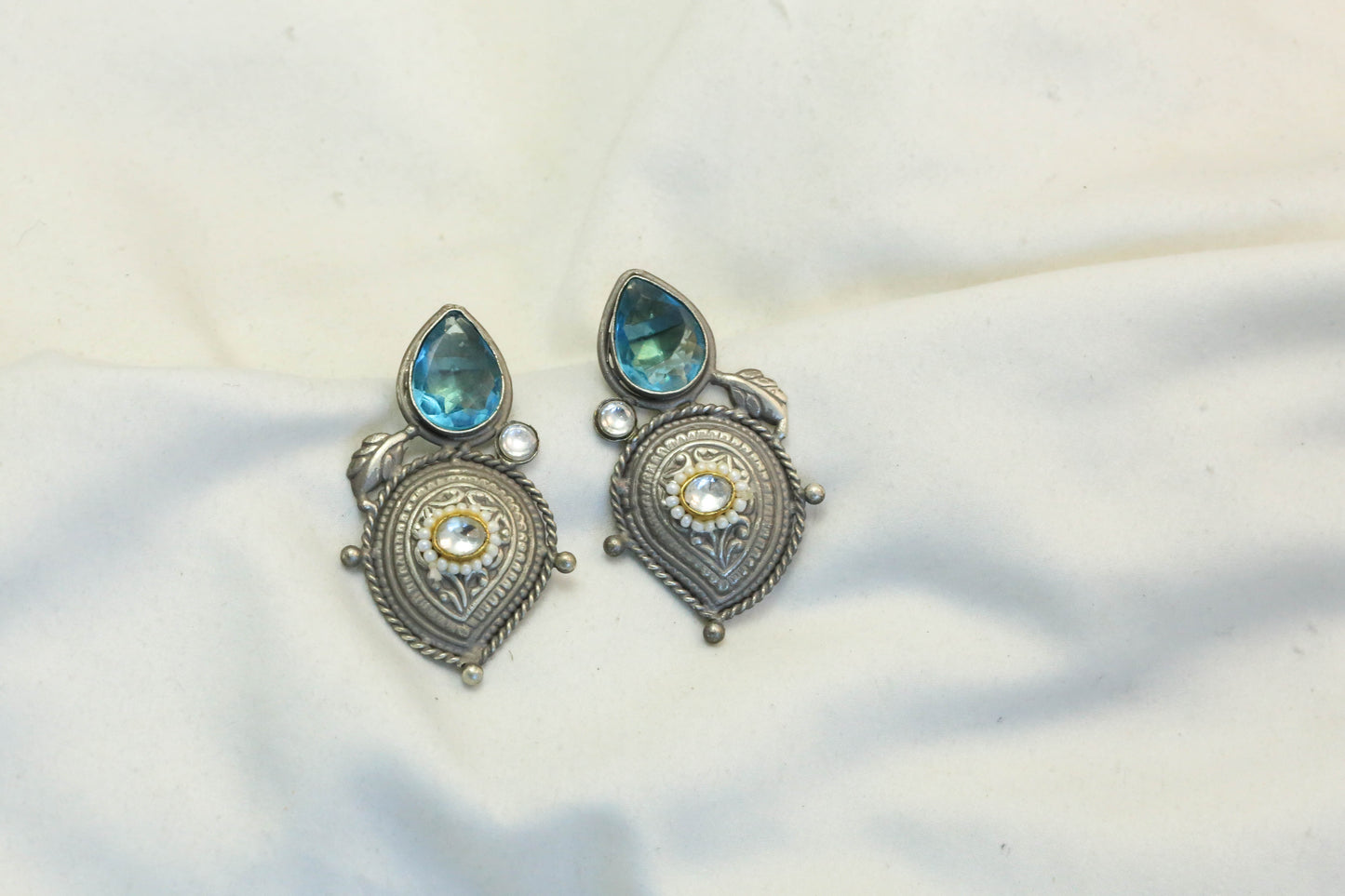 Kundan Fusion Earrings-  ABJOC-19