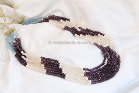 7 Strand Semiprecious Beads Necklace - Style 5