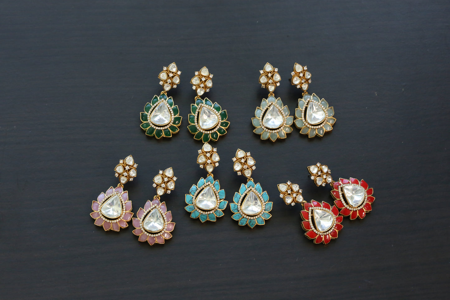 Kundan Moissanite Look Polki Earrings