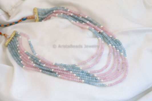 7 Strand Semiprecious Beads Necklace - Style 4