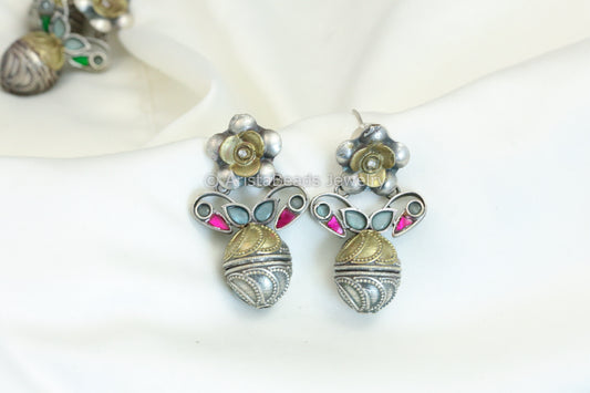 Karishma Dual Tone Earrings - Ruby Mint