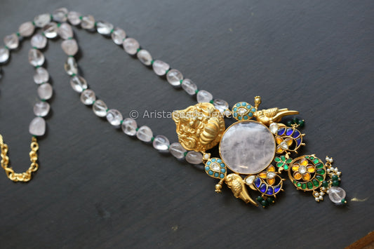 Real Jadau Necklace - Rose Quartz