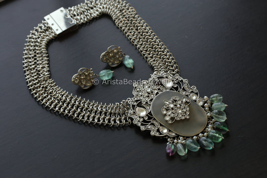 Contemporary One Of A Kind Kundan Necklace Set