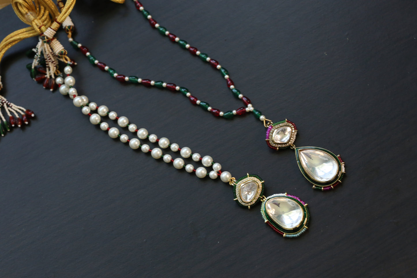 Multicolor Piroyi Big Polki Kundan Necklace
