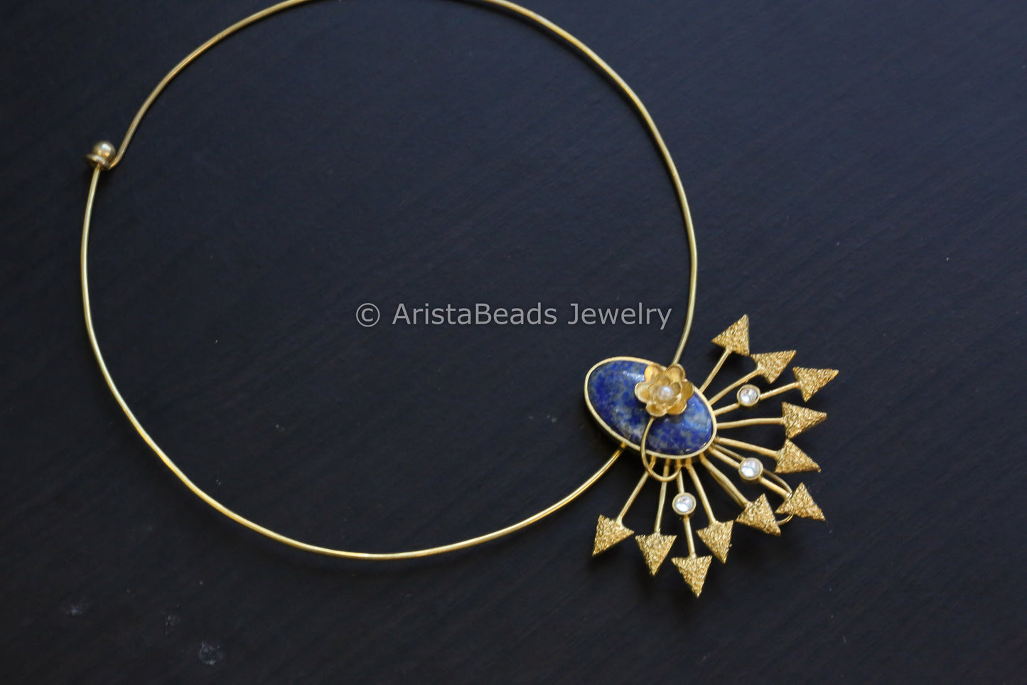 Contemporary Real Lapis Kundan Pendant Hasli