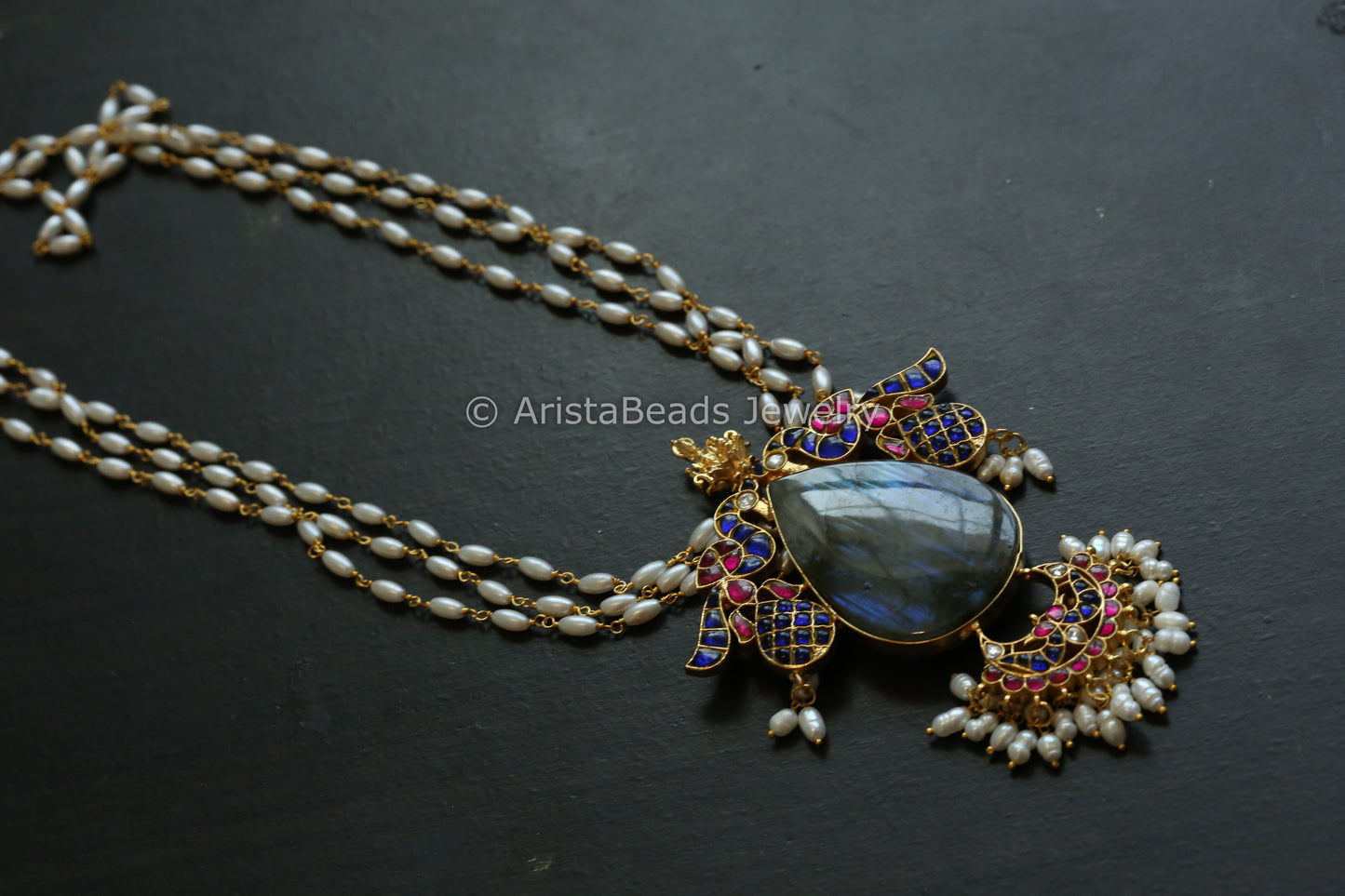 Real Jadau Necklace -Labradorite