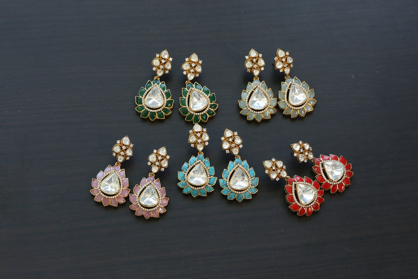 Kundan Moissanite Look Polki Earrings